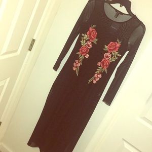 Forever21 Black Mesh Body-con Dress 🌹